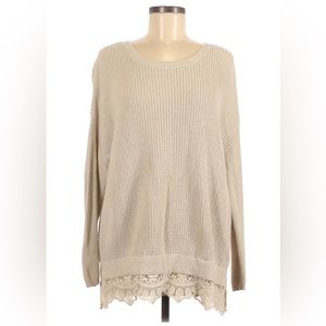 Pins & Needles knit sweater with lace pullover women’s medium‎ Urban Outfitters